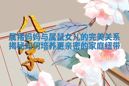 属猪妈妈与属鼠女儿的完美关系揭秘 ♿ 如何培养更亲 ? 密的家庭纽带