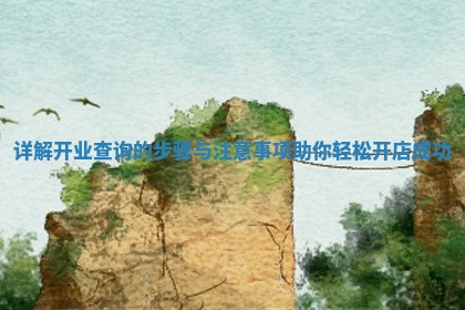 详解开业查询的步骤与注意事项助你轻松开店成功